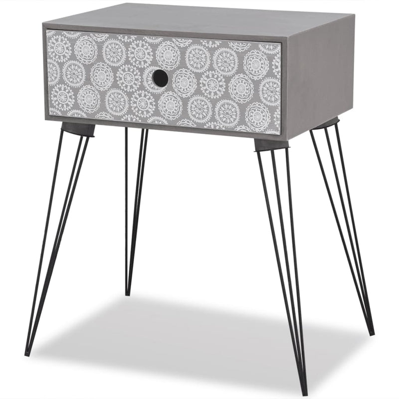 Nightstands with Drawer 2 pcs Grey