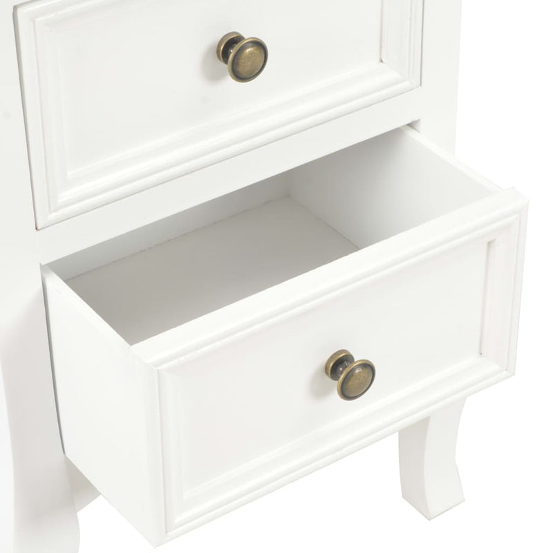 Bedside Cabinet 2 pcs White 35x30x49 cm MDF