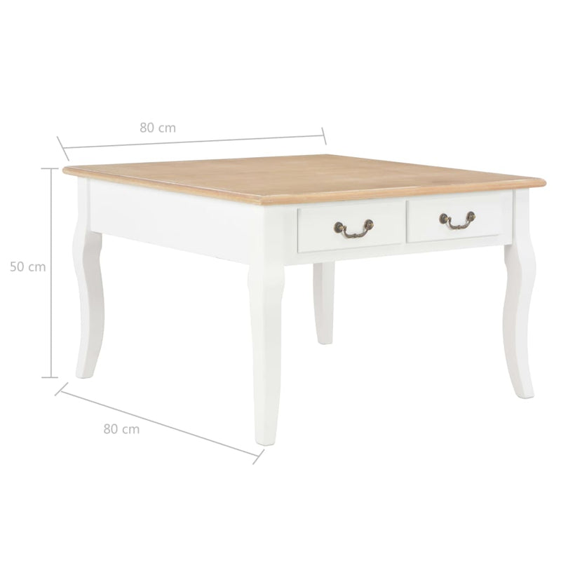Coffee Table White 80x80x50 cm Wood