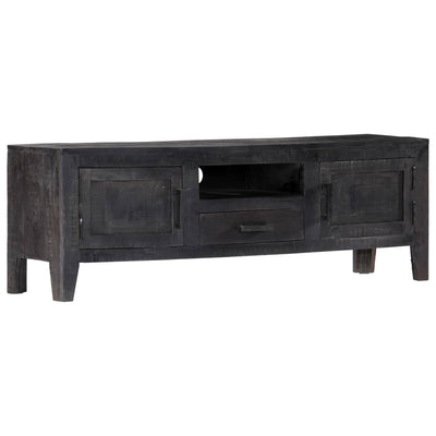 TV Cabinet Black 118x30x40 cm Solid Mango Wood