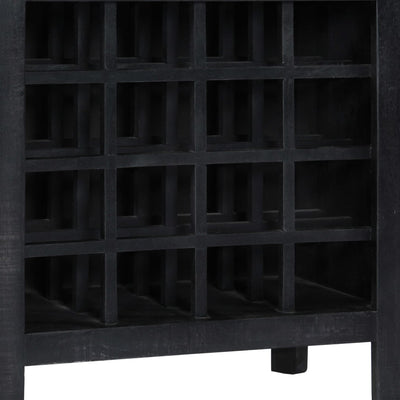 Wine Rack Black 56x35x75 cm Solid Mango Wood