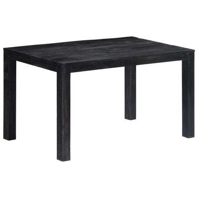 Dining Table Black 140x80x76 cm Solid Mango Wood