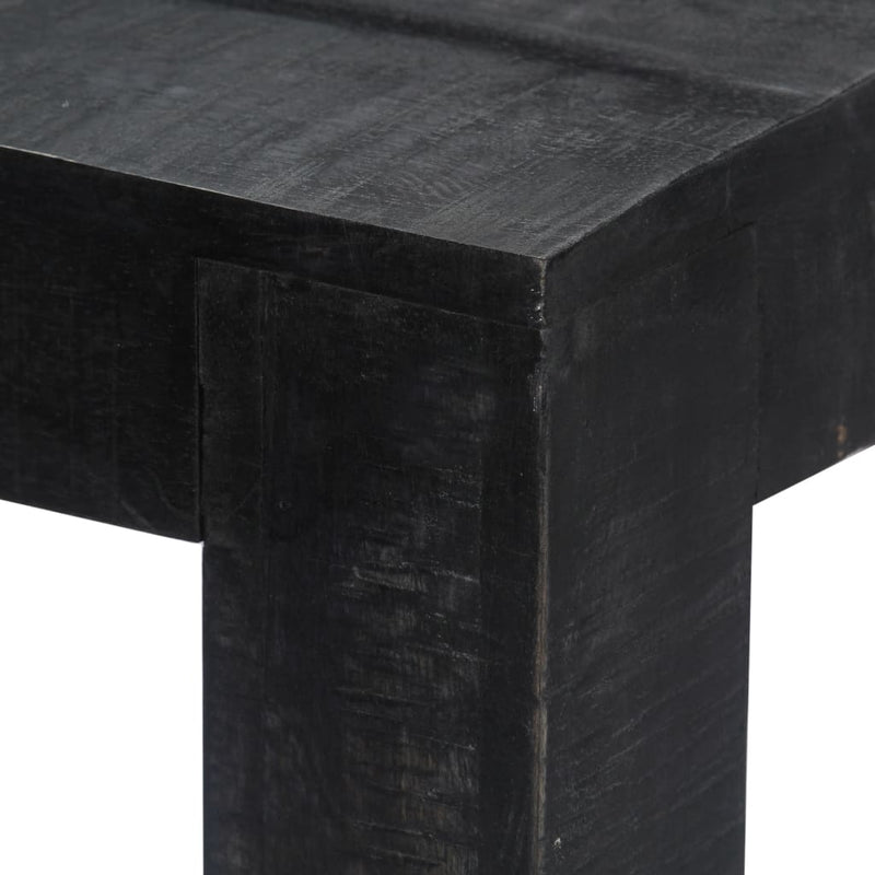 Dining Table Black 140x80x76 cm Solid Mango Wood