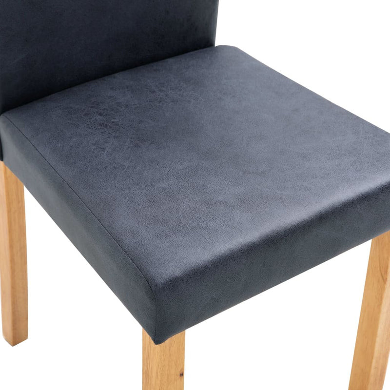 Dining Chairs 4 pcs Grey Faux Suede Leather