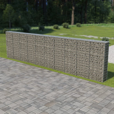 Gabion Wall with Covers Galvanised Steel 600x30x150 cm