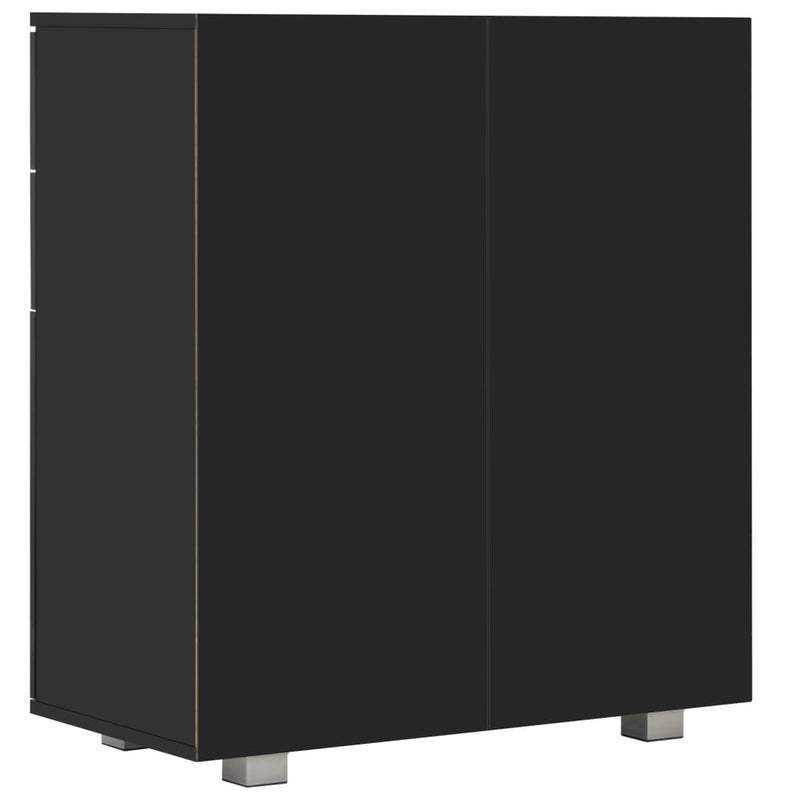 Sideboard High Gloss Black 71x35x76 cm Engineered Wood