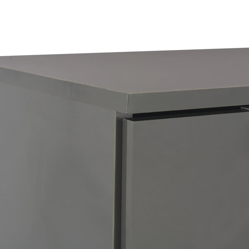 Sideboard High Gloss Grey 71x35x76 cm Engineered Wood