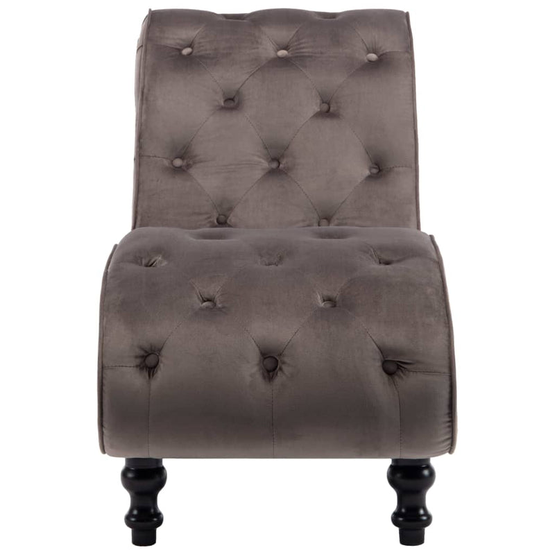 Chaise Lounge Grey Velvet