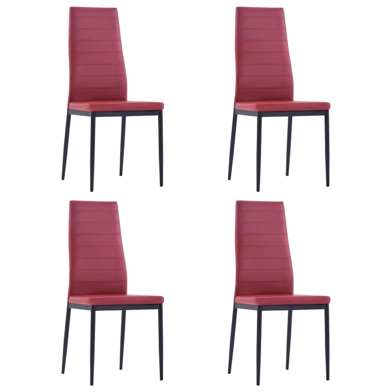 Five Piece Dining Set Wine Red