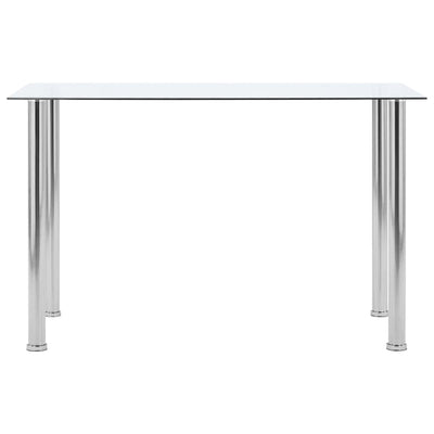 Dining Table Transparent 120x60x75 cm Tempered Glass