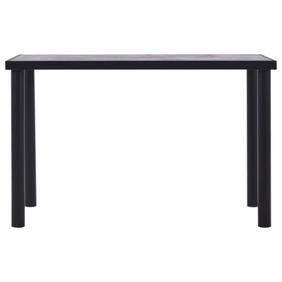 Dining Table Black and Concrete Grey 120x60x75 cm MDF
