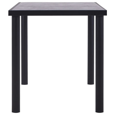 Dining Table Black and Concrete Grey 140x70x75 cm MDF