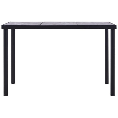 Dining Table Black and Concrete Grey 160x80x75 cm MDF