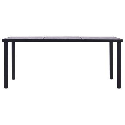 Dining Table Black and Concrete Grey 200x100x75 cm MDF