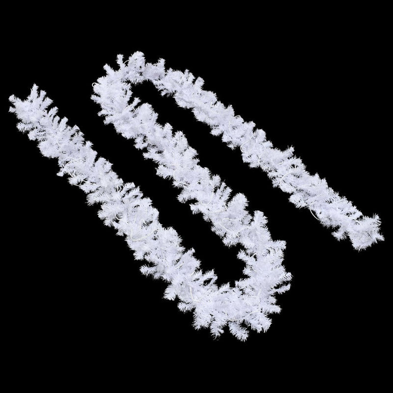 Christmas Garland with LED Lights 10 m White