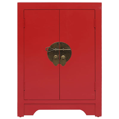 Bedside Cabinet Red 38x28x52 cm Paulownia Wood