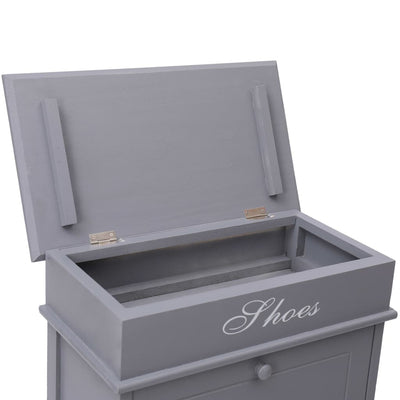 Shoe Cabinet Grey 50x28x98 cm Paulownia Wood
