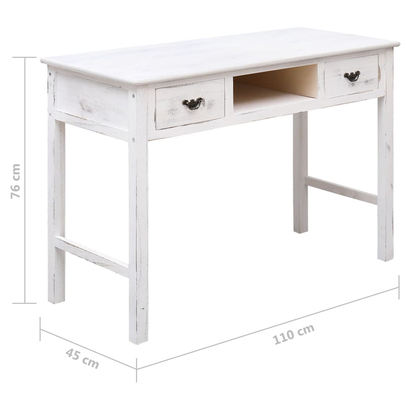 Console Table Antique White 110x45x76 cm Wood