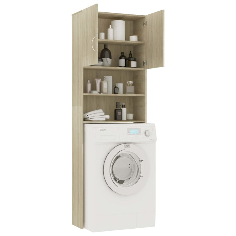 Washing Machine Cabinet Sonoma Oak 64x25.5x190 cm Engineered Wood