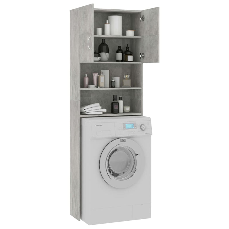 Washing Machine Cabinet Concrete Grey 64x25.5x190 cm Engineered Wood