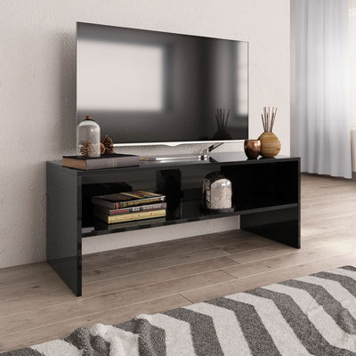 TV Cabinet High Gloss Black 100x40x40 cm Engineered Wood