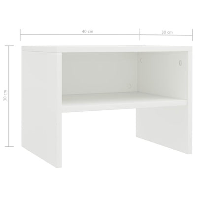 Bedside Cabinets 2 pcs White 40x30x30 cm Engineered Wood