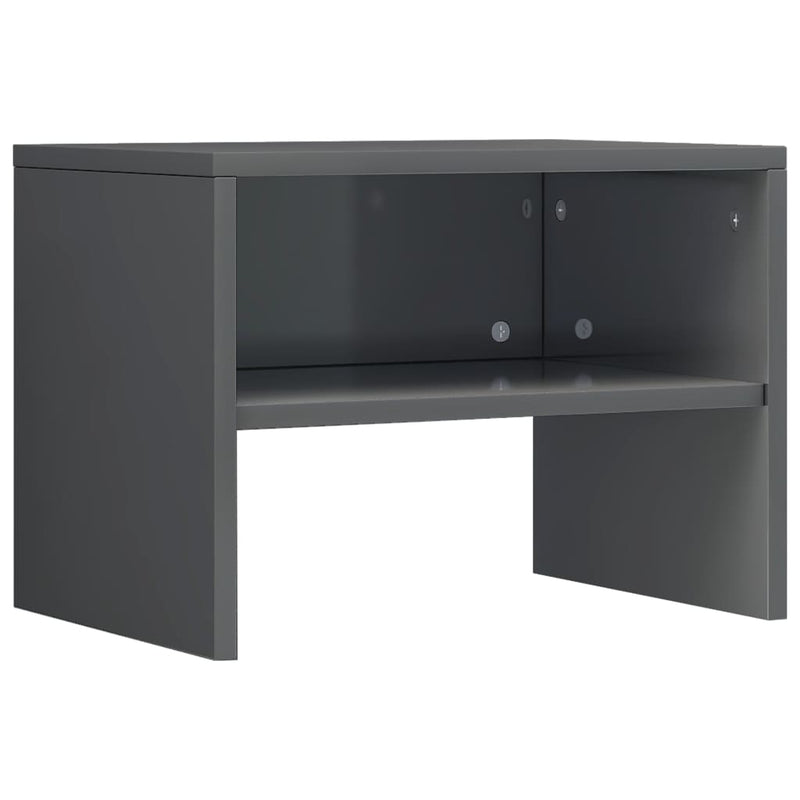Bedside Cabinets 2 pcs High Gloss Grey 40x30x30 cm Engineered Wood