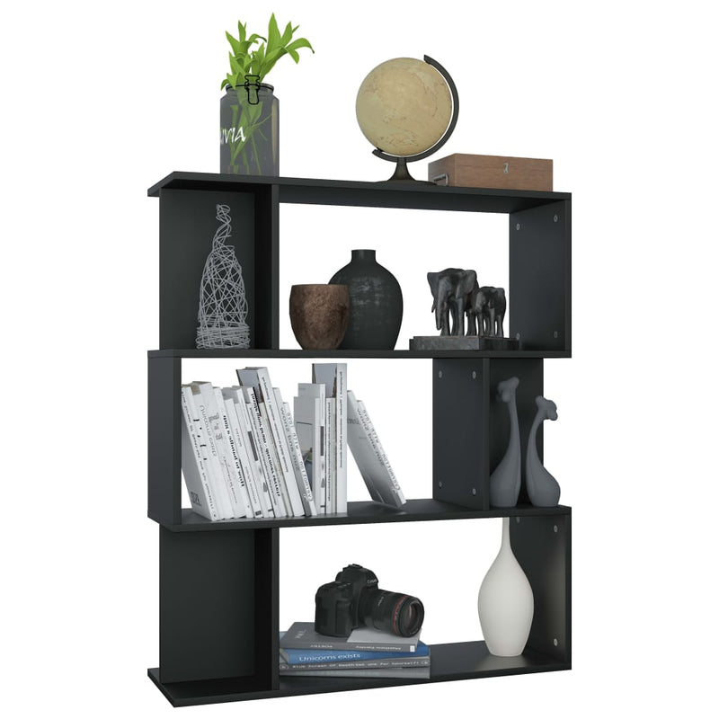 Book Cabinet/Room Divider Black 80x24x96 cm Engineered Wood