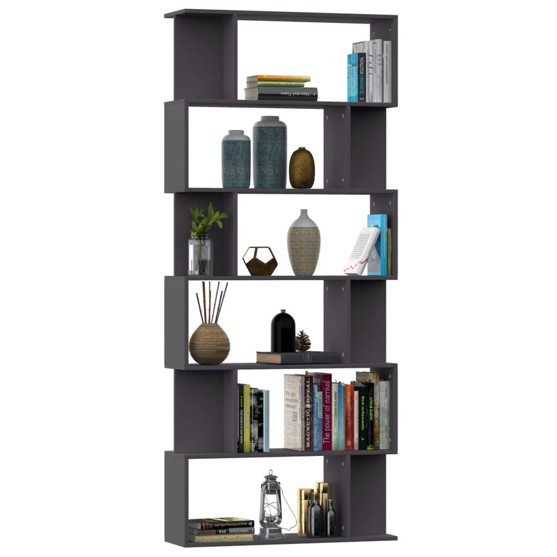 Book Cabinet/Room Divider Grey 80x24x192 cm Engineered Wood