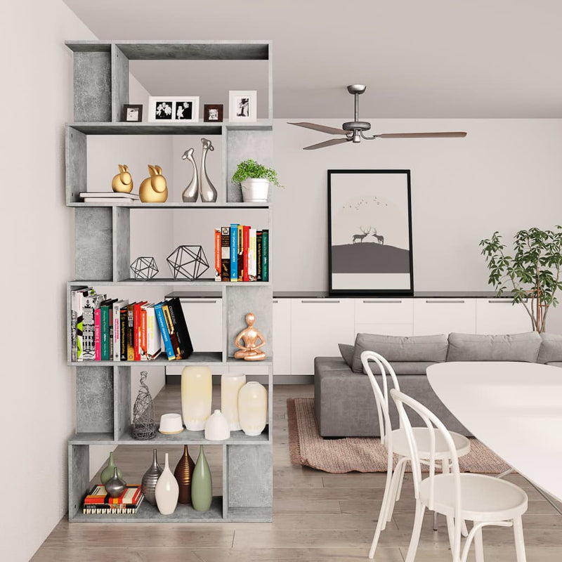 Book Cabinet/Room Divider Concrete Grey 80x24x192 cm Engineered Wood