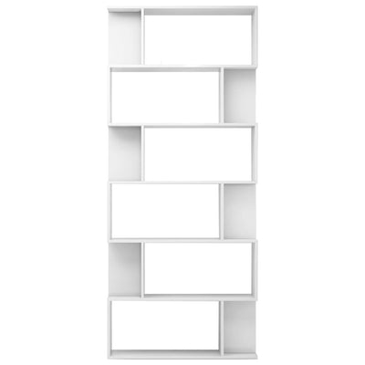Book Cabinet/Room Divider High Gloss White 80x24x192 cm