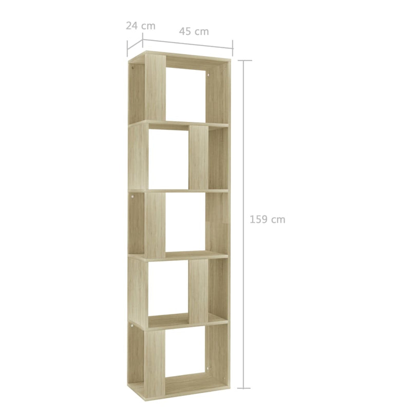 Book Cabinet/Room Divider Sonoma Oak 45x24x159 cm Engineered Wood