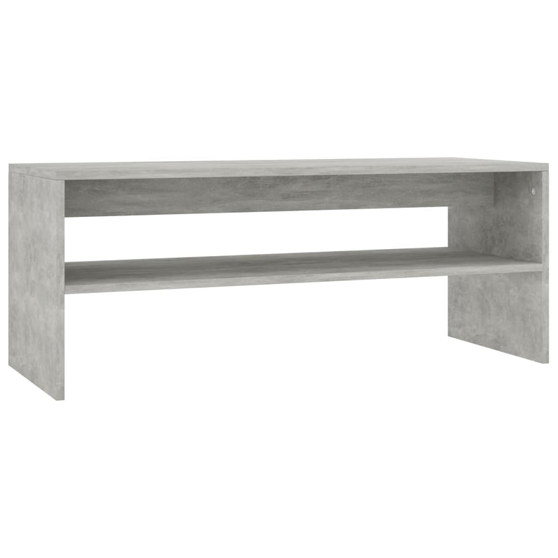 Coffee Table Concrete Grey 100x40x40 cm Engineered Wood
