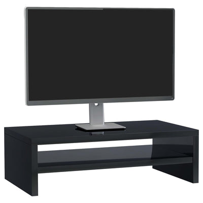 Monitor Stand High Gloss Black 42x24x13 cm Engineered Wood