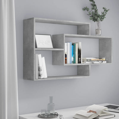 Wall Shelves Concrete Grey 104x20x58.5 cm Engineered Wood