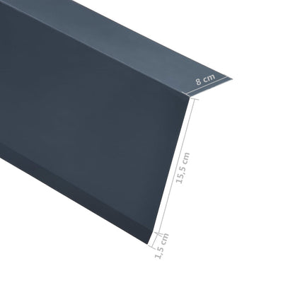 L-shape Roof Edge Plates 5 pcs Aluminium Anthracite 170cm