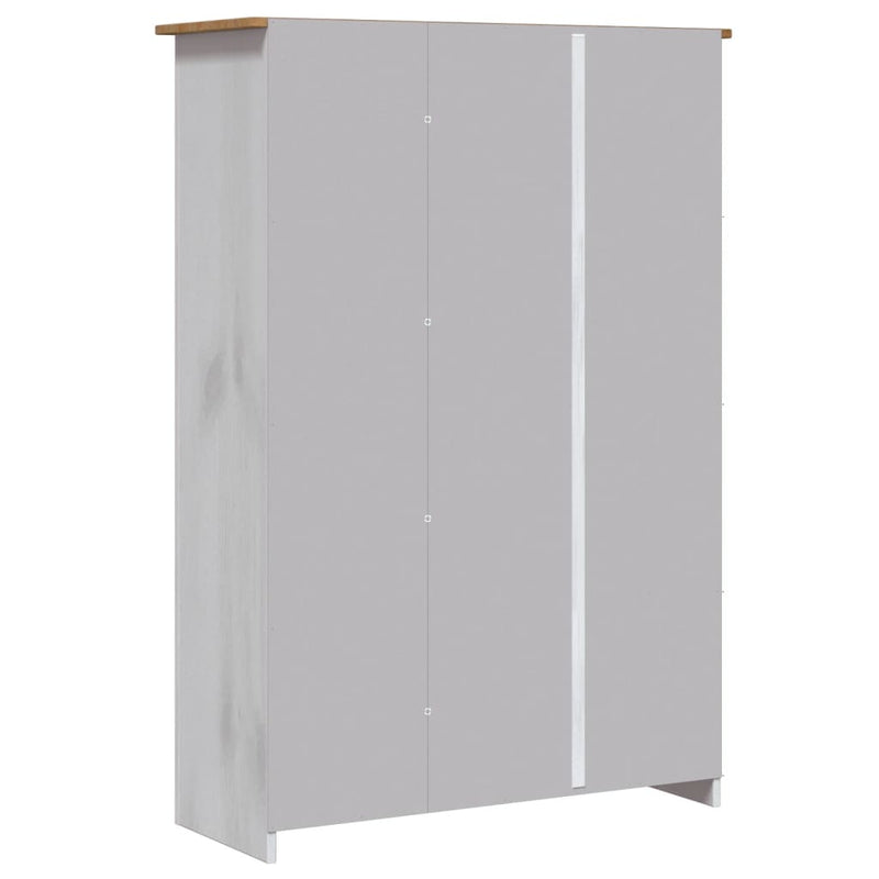 3-Door Wardrobe White 118x50x171.5 cm Pine Panama Range