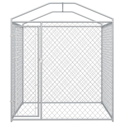 Outdoor Dog Kennel with Canopy Top 193x193x225 cm