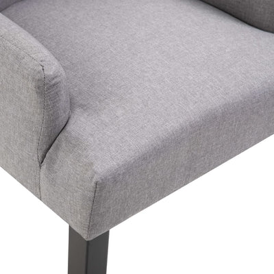 Dining Chairs with Armrests 6 pcs Light Grey Fabric