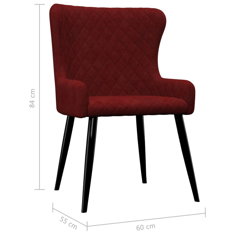 Dining Chairs 2 pcs Red Velvet