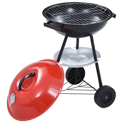 Portable XXL Charcoal Kettle BBQ Grill with Wheels 44 cm