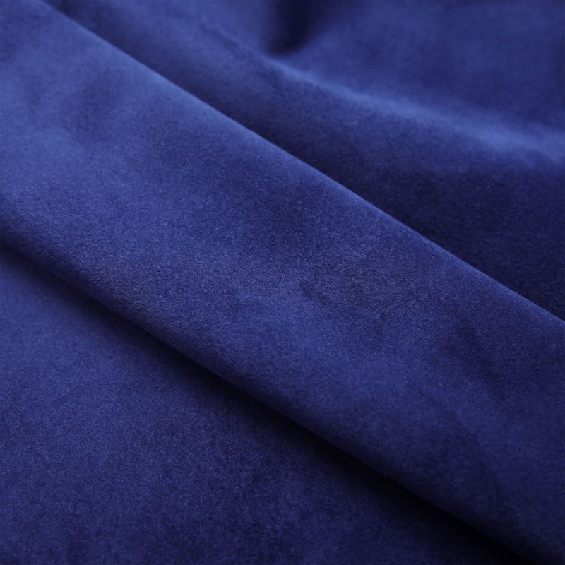 Blackout Curtains with Rings 2 pcs Velvet Dark Blue 140x245 cm
