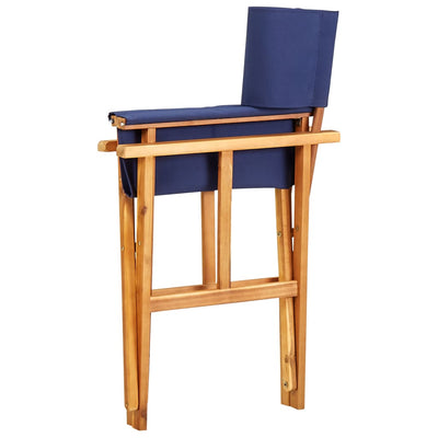 Director's Chairs 2 pcs Solid Acacia Wood Blue