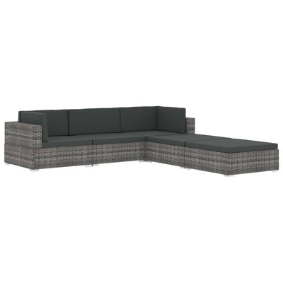 Sectional Middle Seat 1 pc with Cushions Poly Rattan Black