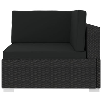 Sectional Corner Chair 1 pc with Cushions Poly Rattan Black