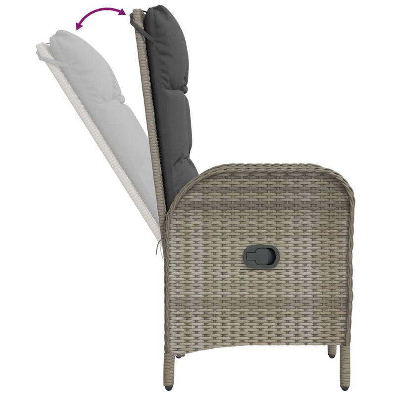 Outdoor Chairs 2 pcs Poly Rattan Grey