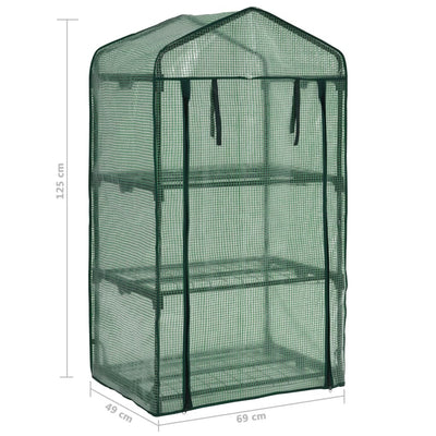 3-Tier Mini Greenhouse 69x49x125 cm