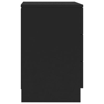 Bedside Cabinet Black 38x35x56 cm Engineered Wood