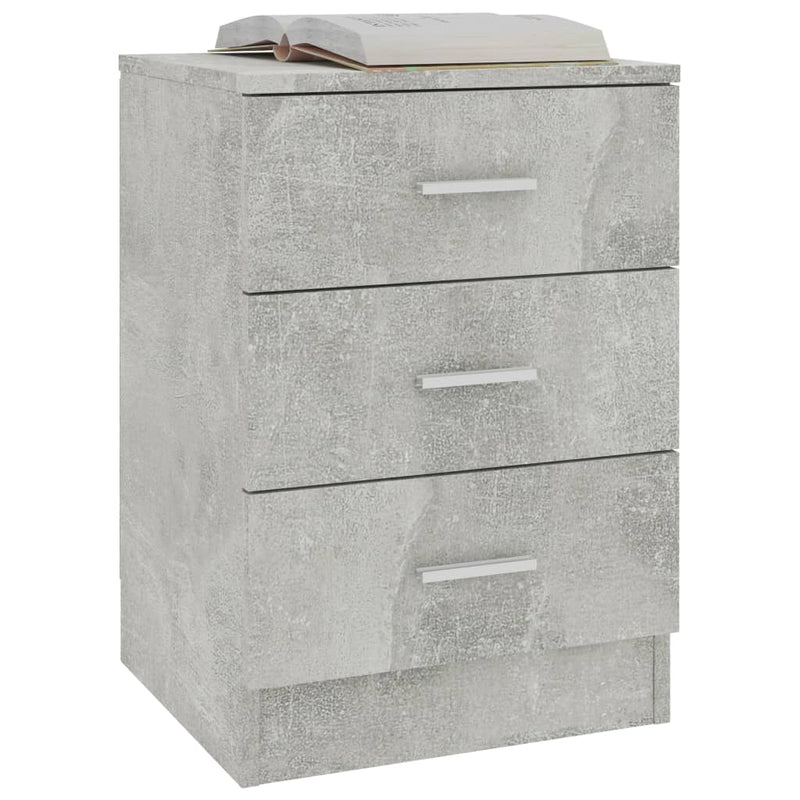 Bedside Cabinets 2 pcs Concrete Grey 38x35x56 cm Engineered Wood