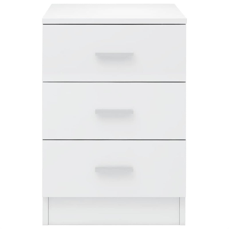 Bedside Cabinet High Gloss White 38x35x56 cm Chipboard